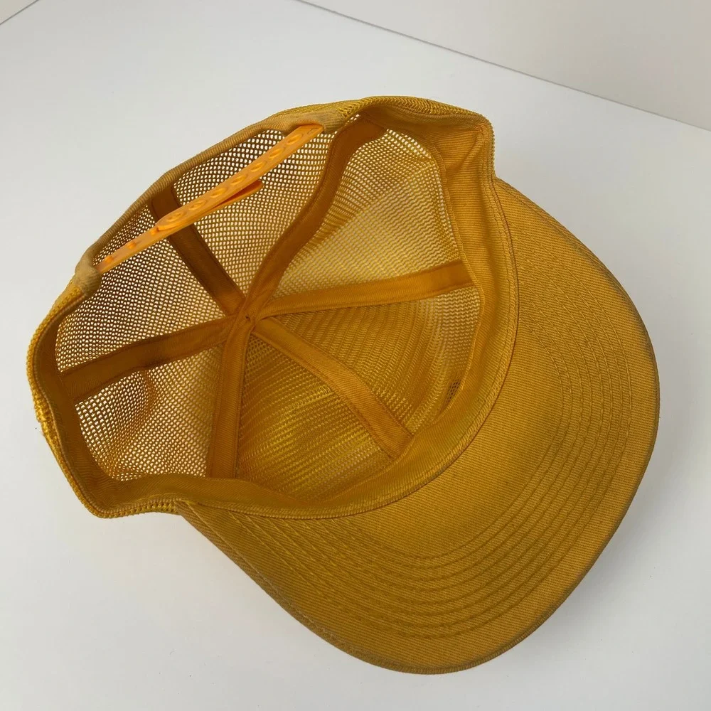 Vintage Darr Equipment CAT Diesel Power Trucker Hat Snapback Caterpillar Yellow